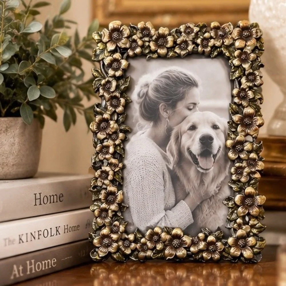 Kohls Garden Bronze Floral 4x6 Photo Frame Vintage Style Metallic Flower Border